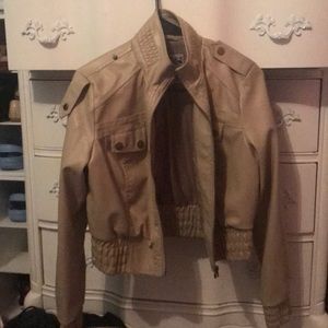 Beige Leather Jacket